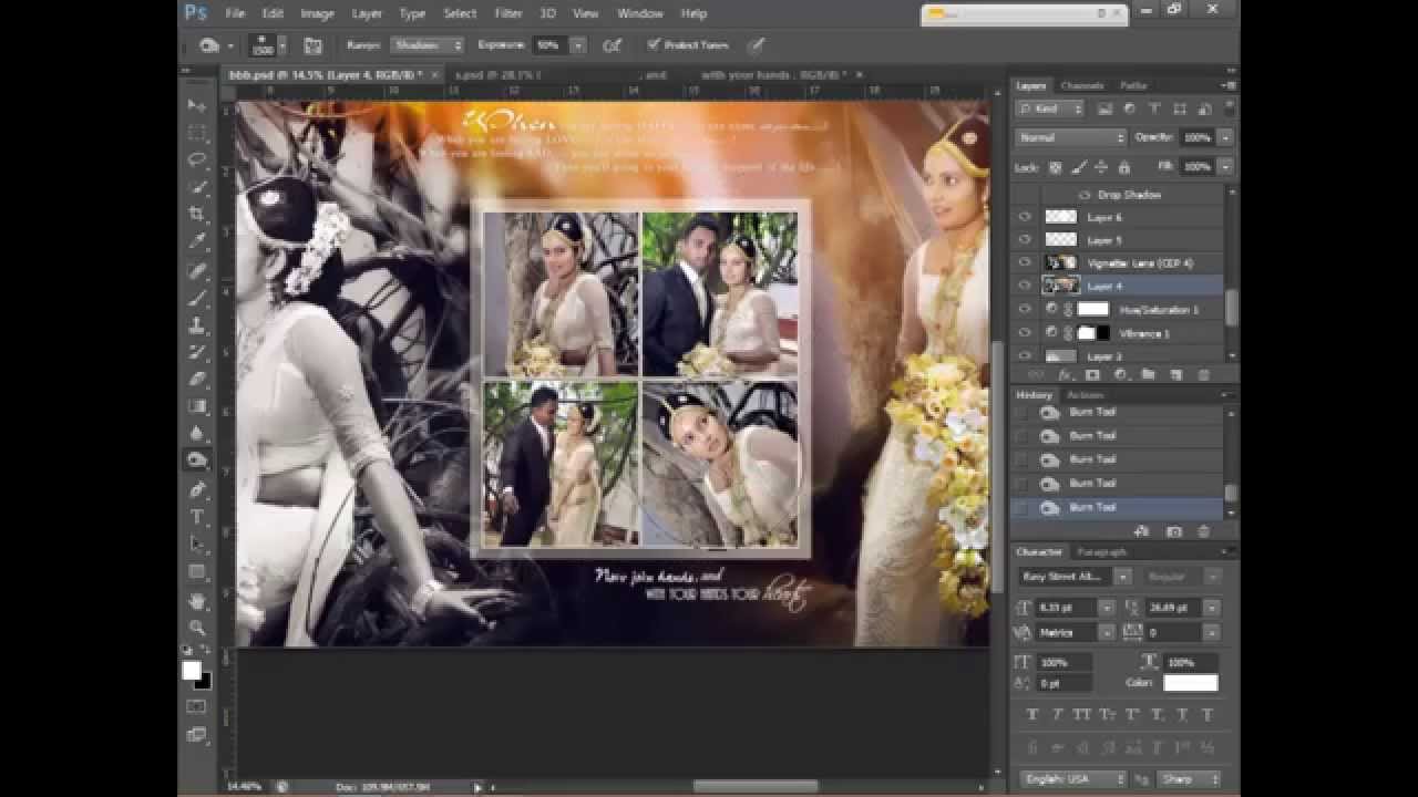 How To Design Wedding Album Page 1 using Adobe Photoshop CS6 -HD - Skyart Multimedia Soluti