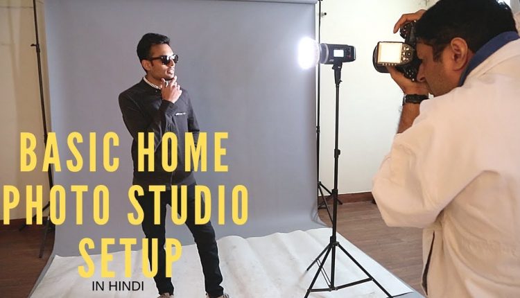 Photography practice in basic home photo studio setup