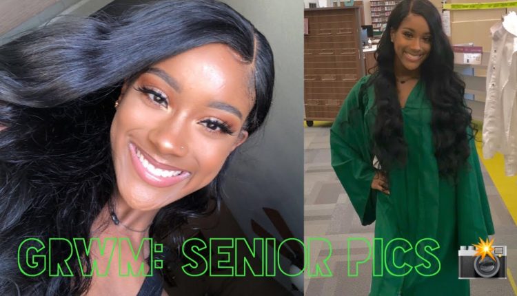 GRWM: SENIOR PICTURES [full face makeup/ how to: style a lace closure wig] | DEJ