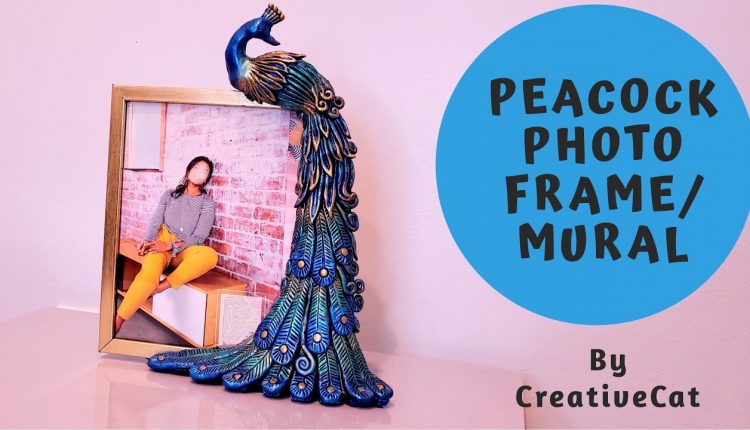 Peacock Photo Frame/Peacock Clay Mural/art and craft (Best out of waste)