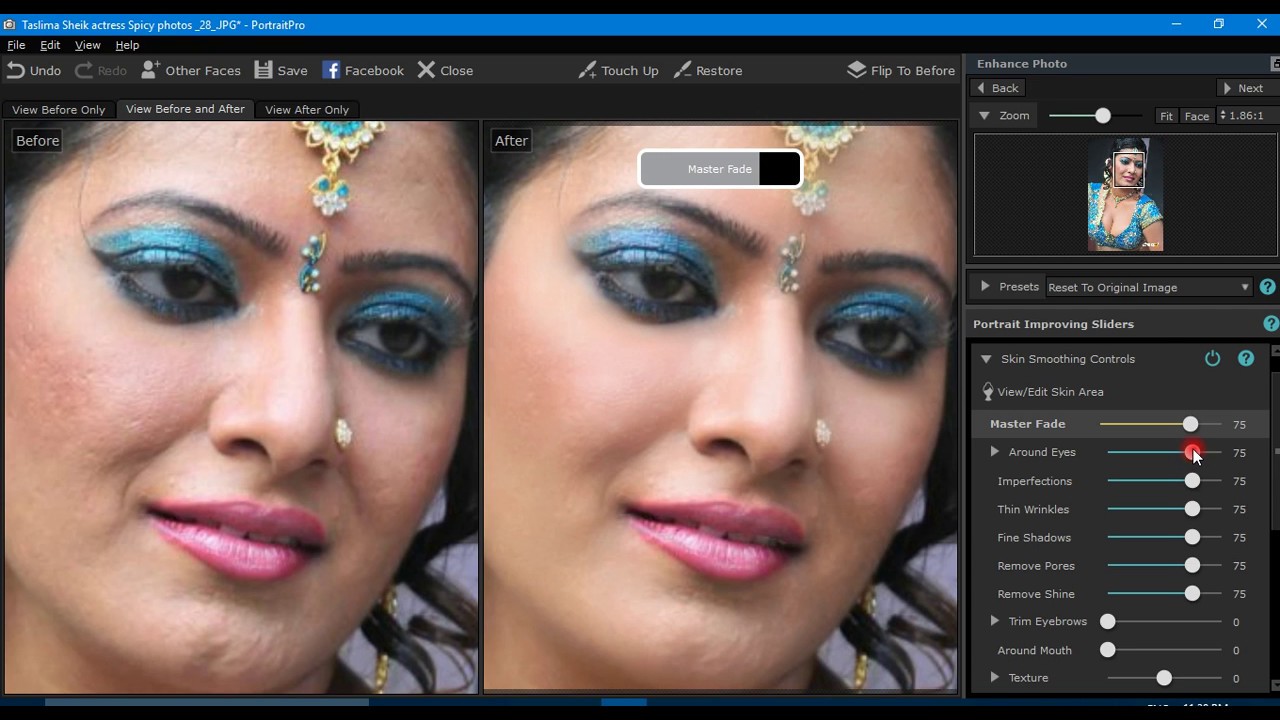 How To Skin Smooth  in PortraitPro 15