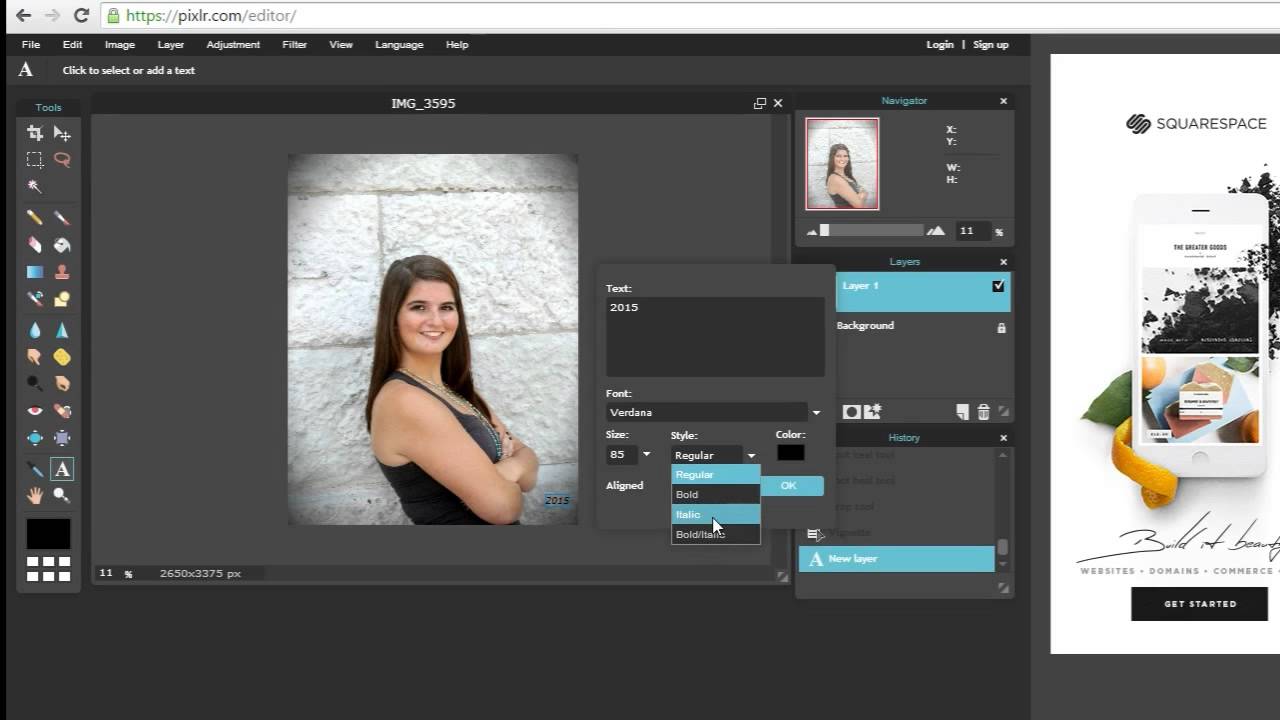 Basic Senior Portrait Editing With The Free Pixlr Editor -- DIY Senior Pictures