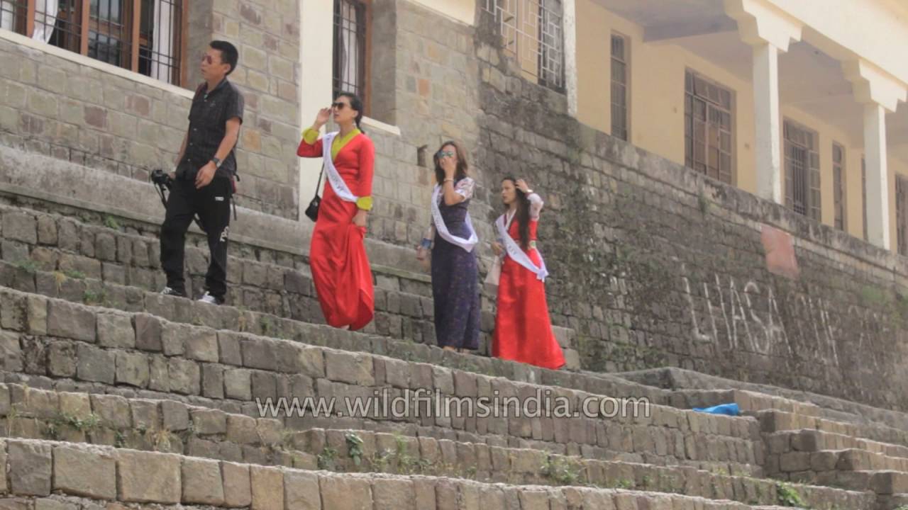 Miss Tibet contestants have a photo shoot at Upper TCV School