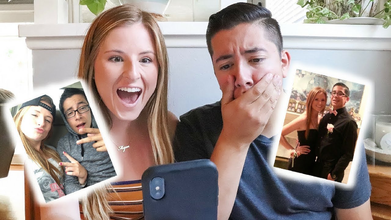 REACTING TO OUR CRINGEY COUPLE HIGH SCHOOL PHOTOS