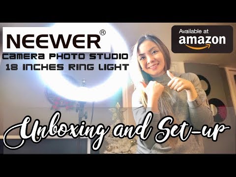 Neewer Camera Photo Studio Dimmable 18 inches Ring Light UNBOXING and SET-UP