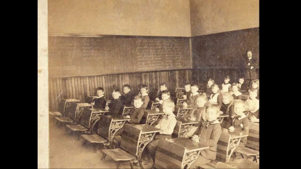 School classroom photo from early 1900's Teacher & Students