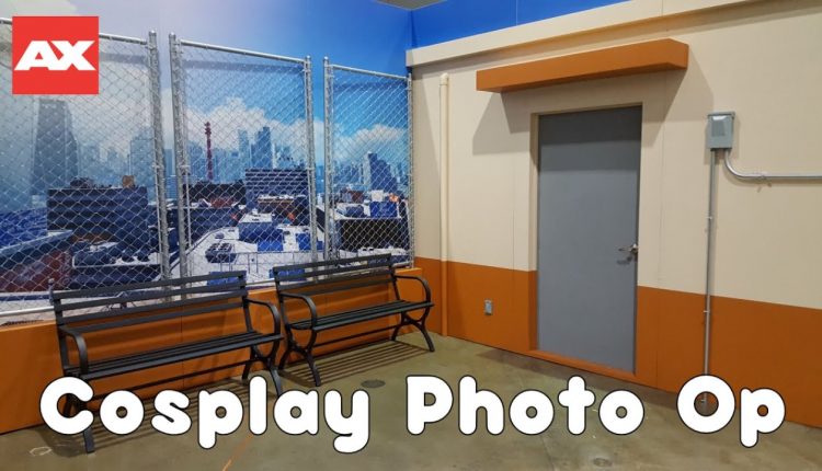 Photo Backdrop For Cosplay | High School Rooftop Themed Photo Set For Anime Expo