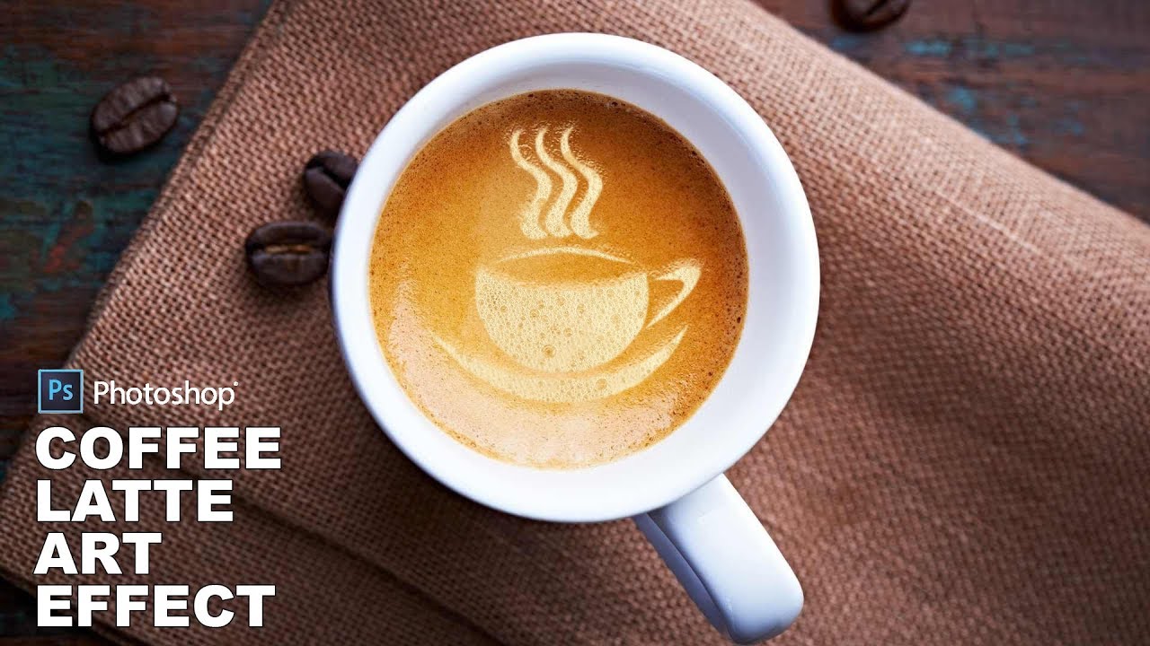 Photoshop Tutorial: Coffee Latte Art Effect - Mockup Photo Manipulation