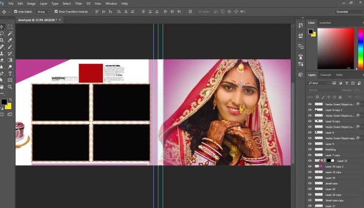 #13 Wedding album Design, Paste into Box/Frame and clipping mask (in Hindi)