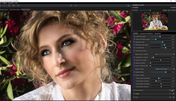 Fast Flow Portrait Pro 18: lavorazione su scatto modella professionista
