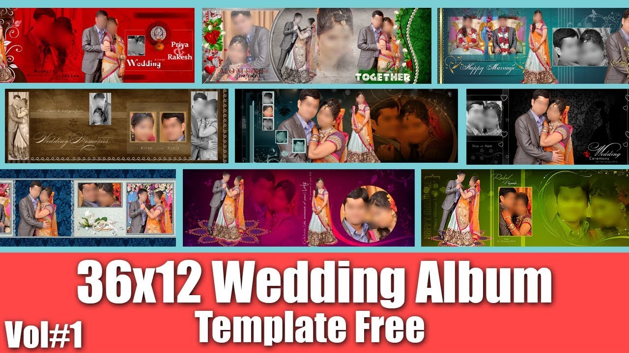 36x12 Wedding Album Bride & Groom Portrait Templates For Photoshop Vol#1 2018 [desimesikho]