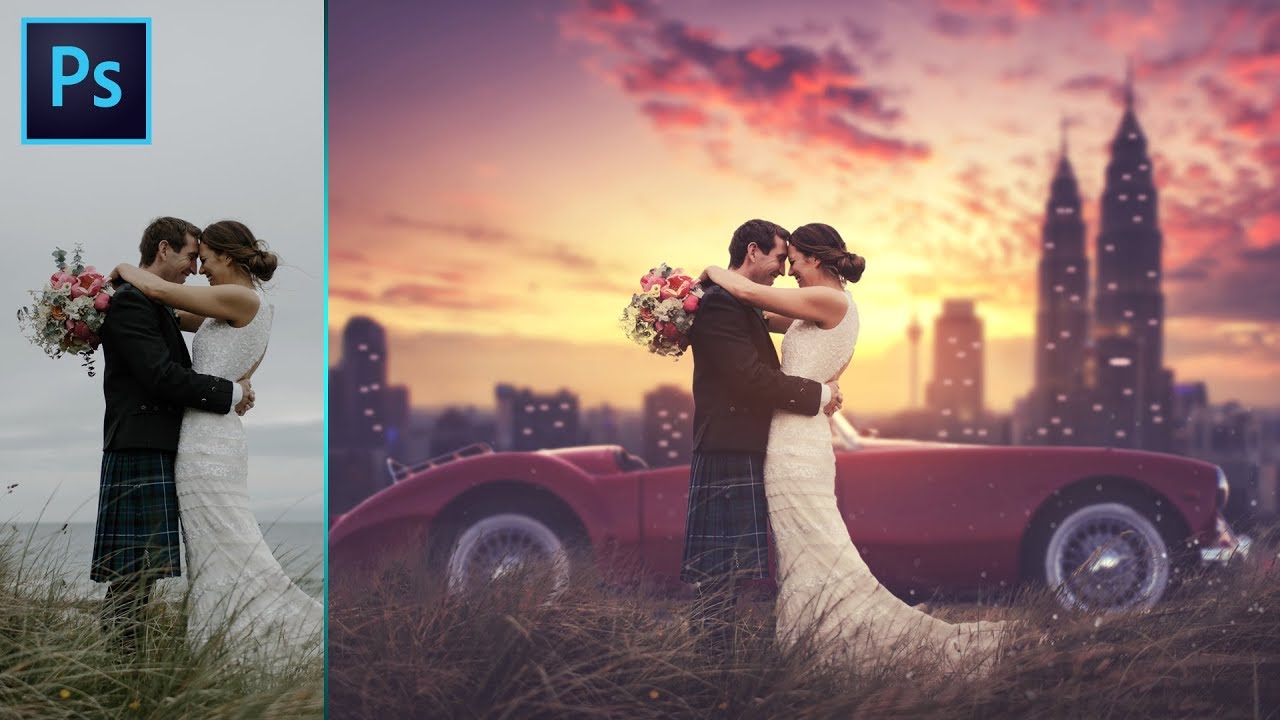 Photoshop CC Tutorial: Wedding Photo Edit Manipulation : CAMERA RAW Filter