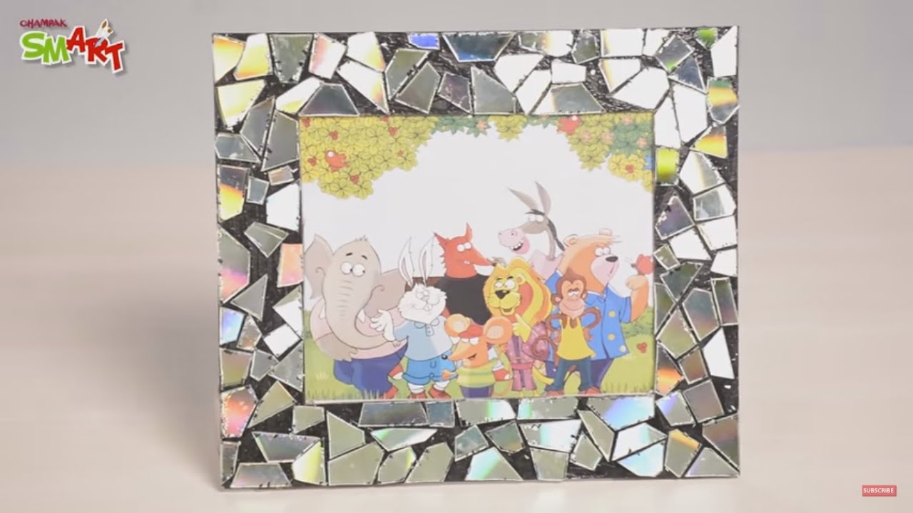 How to Make A Mosaic Photo Frame with CD | DIY art & craft videos for kids from SMART