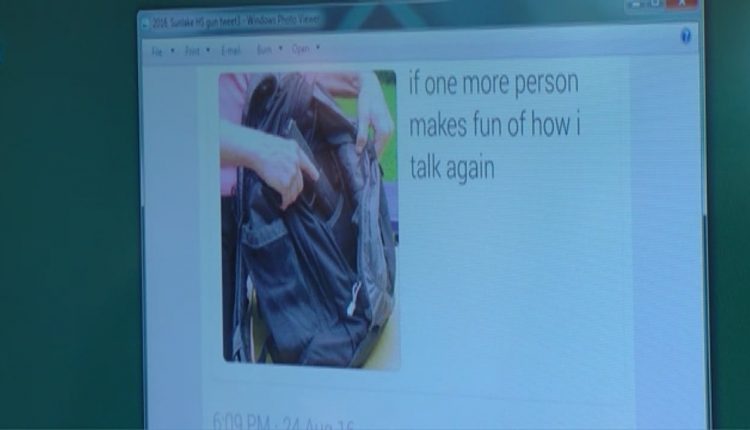 Sunlake High school student suspended for tweeting photo of gun with reference to school