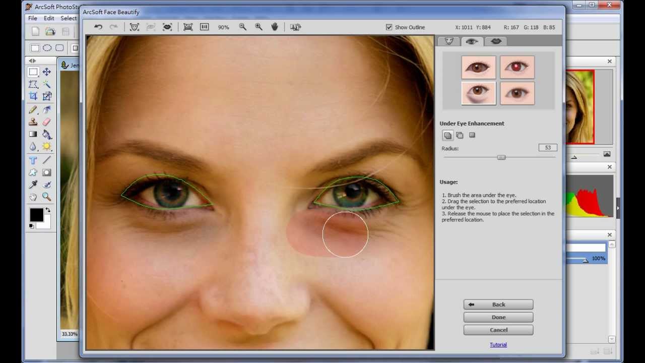 How to beautify the face with ArcSoft PhotoStudio?