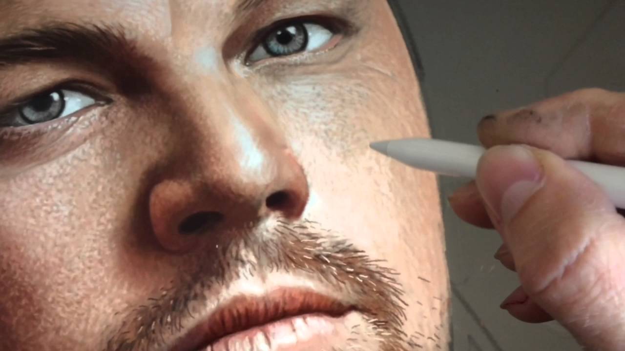 Leonardo DiCaprio Photorealistic Portrait Painting - iPad Pro & Apple Pencil Art