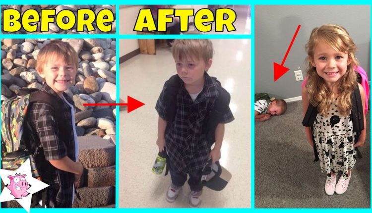 Hilarious Pictures Of Kids Before And After Their First Day Of School