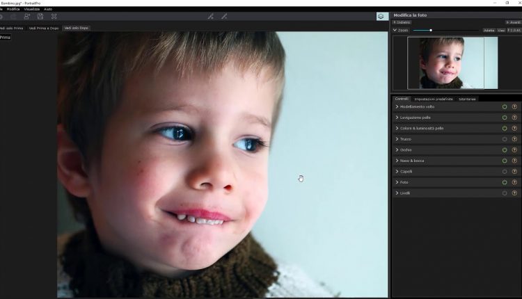 Fast Workflow: Portrait Professional Studio Max 18 lavoro su Bambino