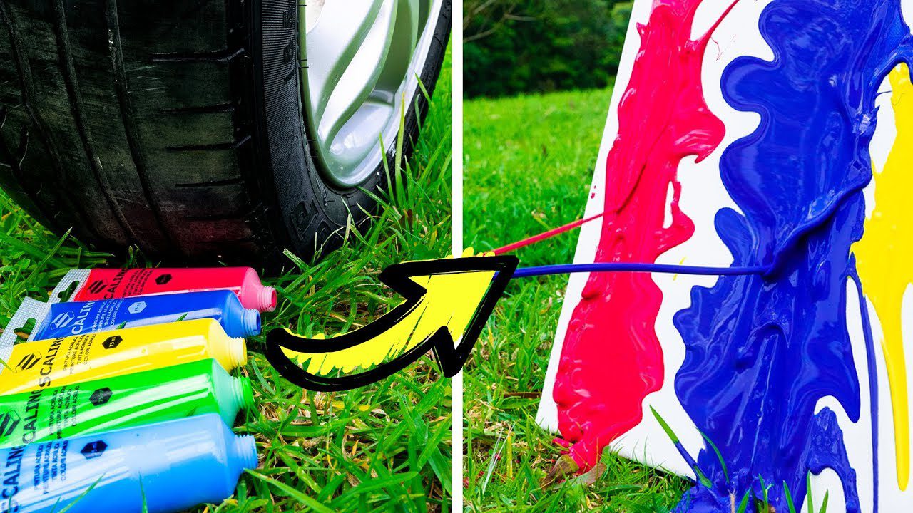 Car does Art! 15 DIY Projects Made by a Car!