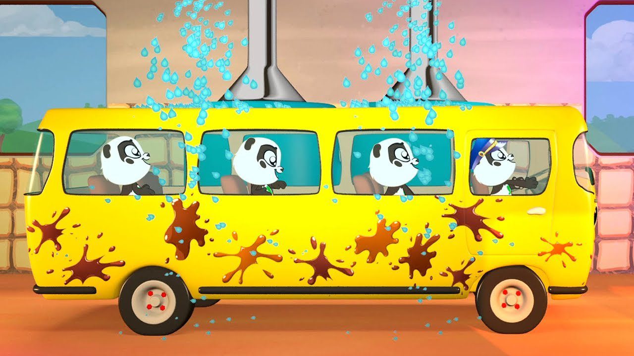 Paint a Bus and Learn the Colors in Panda Bo`s Fun Bus Trip