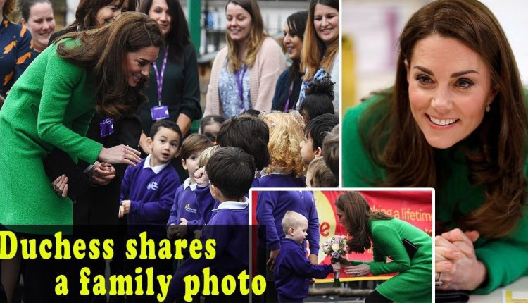 Duchess shares a family photo that 'makes her feel good' as she meets primary school pupils