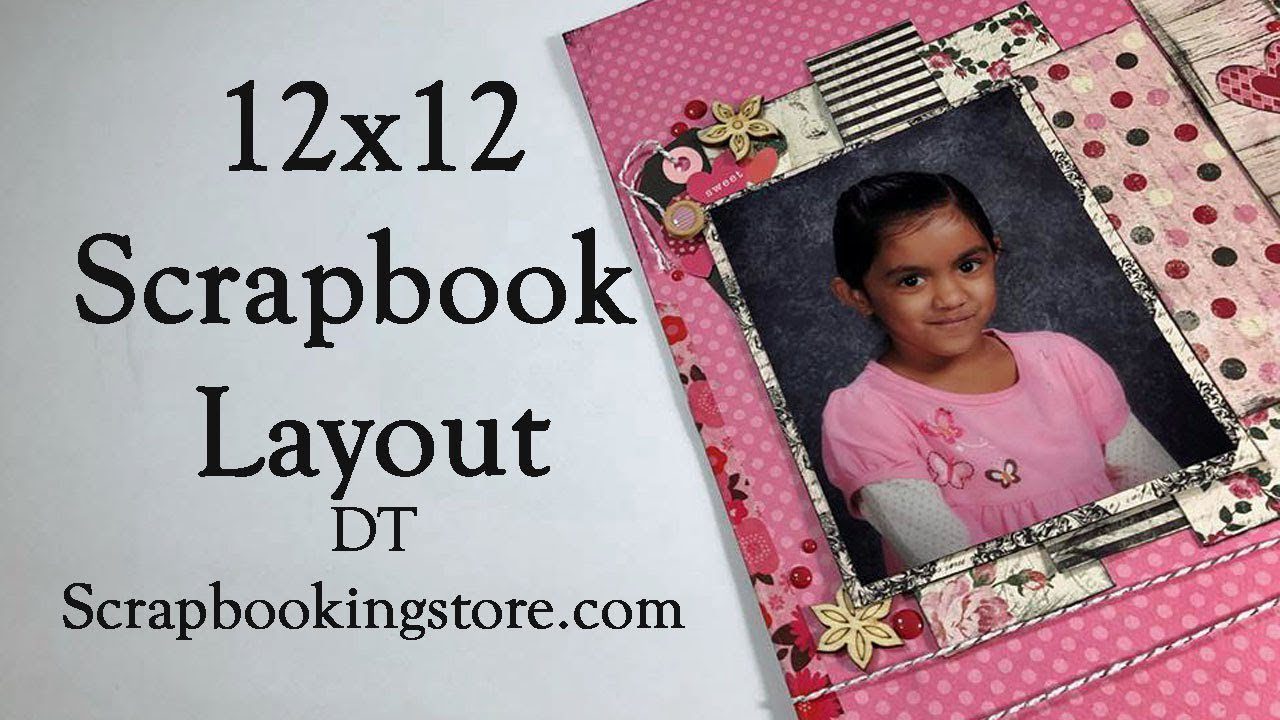 12x12 Girl Scrapbook Layout / scrapbookingstore February Kit  / School photo scrapbooking