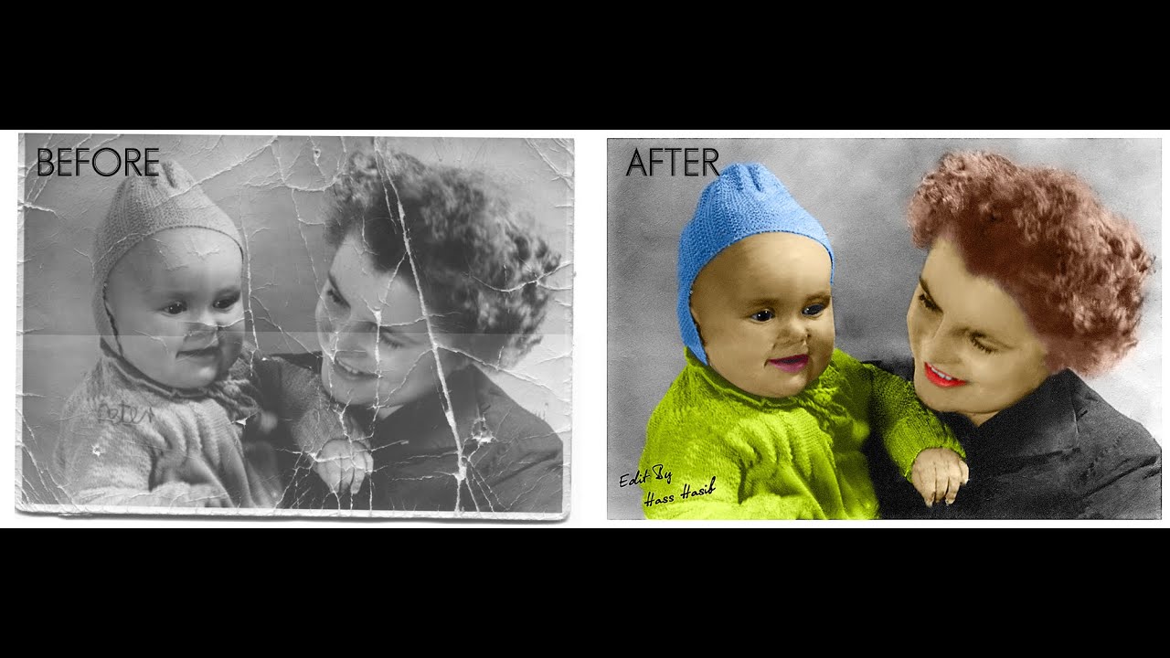 How to Repair an Old Torn Photo in Photoshop | Photoshop Tutorial Spreed Art