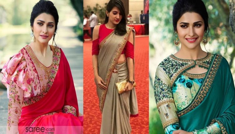 Plain Saree With Designer Blouse || Plain Saree Designs Idea 2019