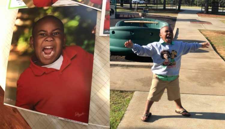 See 5-Year-Old Boy's Over-The-Top Expression in School Picture