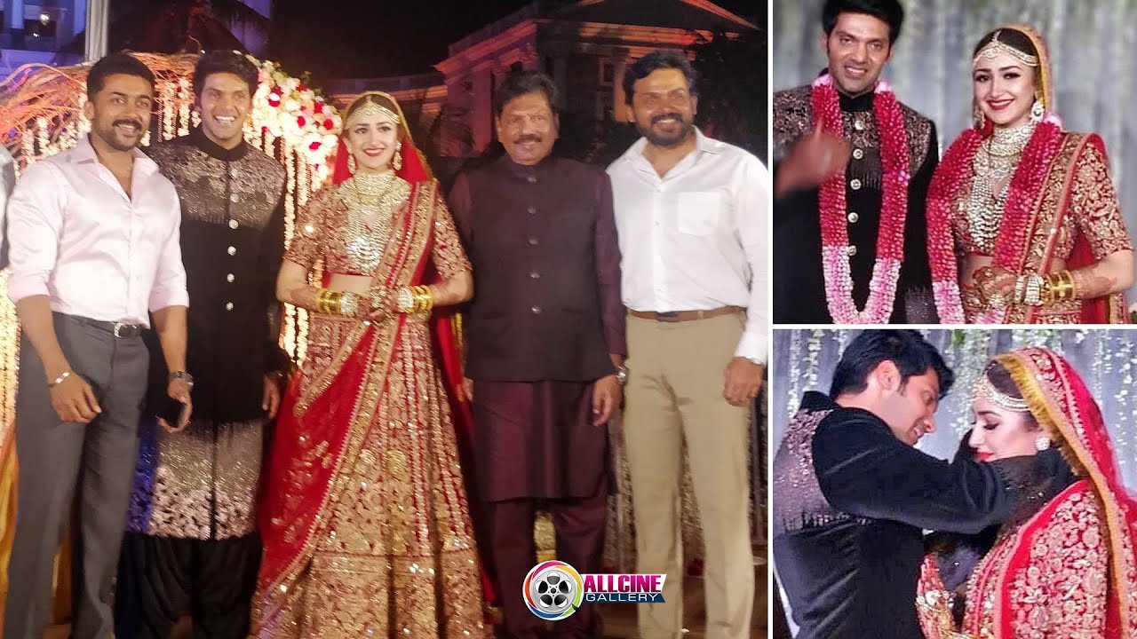 Actor Arya & Actress Sayyeshaa Marriage Photos | Wedding Pics
