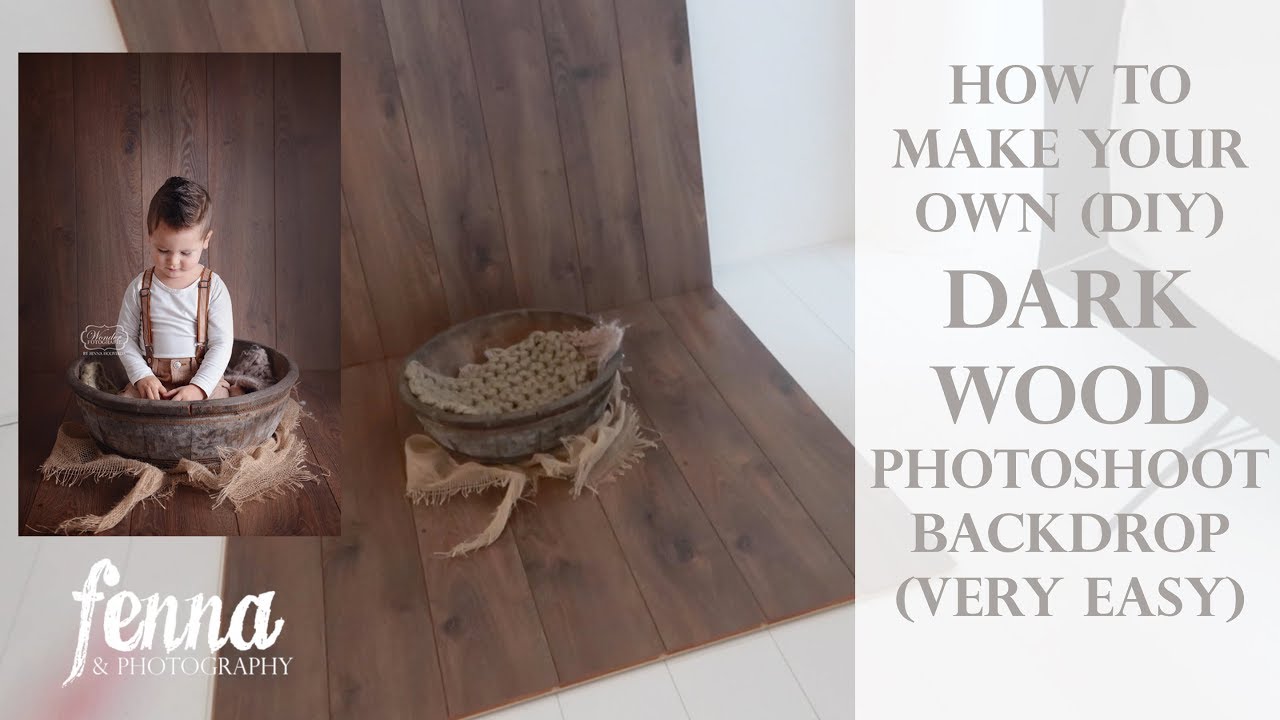 How to make a simple dark wood photography backdrop - newborn baby sitter photoshoot