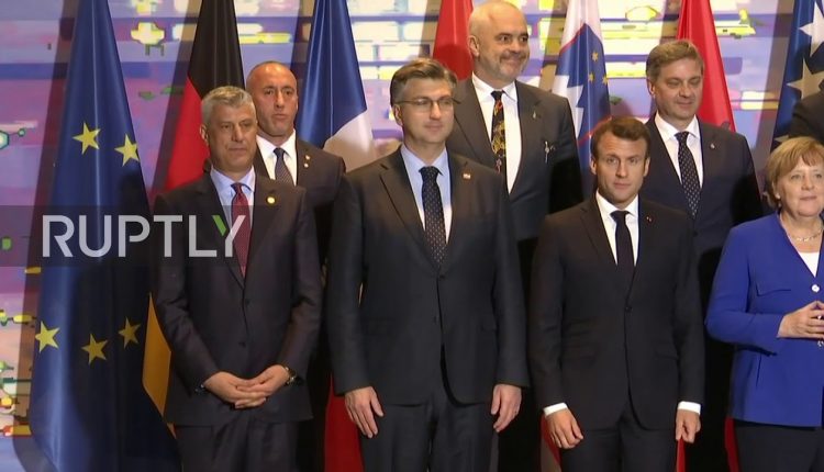 Germany: Merkel and Macron join other leaders for family photo as Western Balkans Conference ends