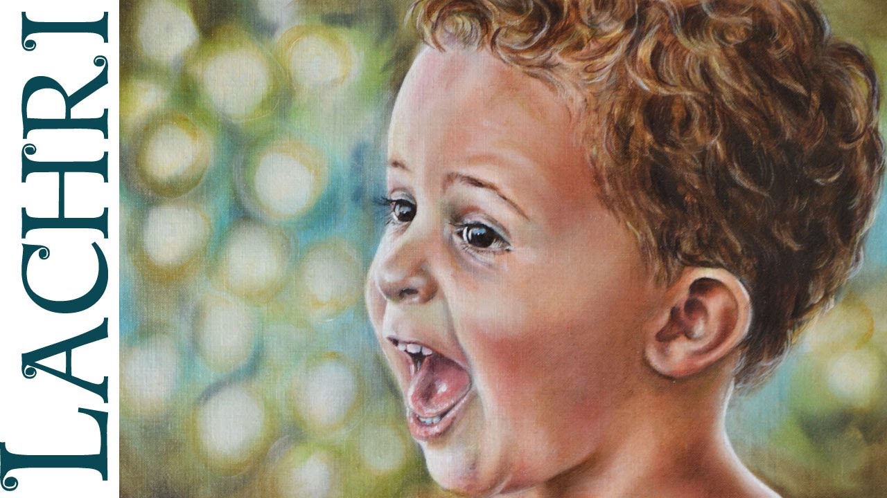 Speed Painting Child portrait in oil paint - Time Lapse Demo by Lachri