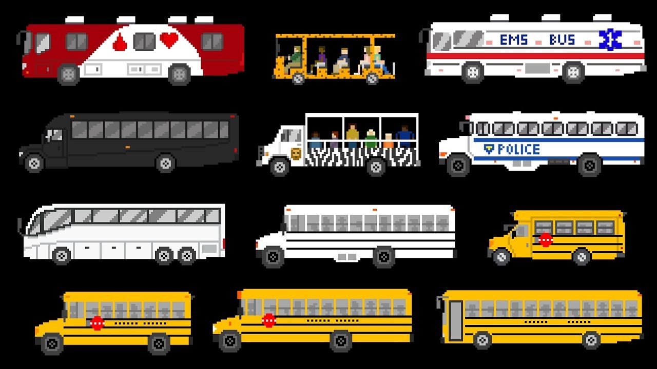 Buses 2 - School Buses, Emergency Vehicles & More - The Kids' Picture Show (Fun & Educational)