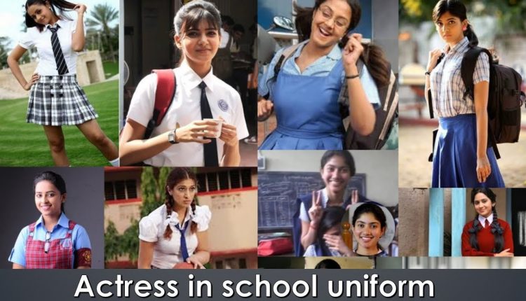 Tamil actress in school uniform | Actress childhood school picture