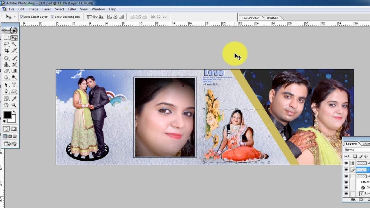 how to create wedding album in photoshop 7 0 in hindi