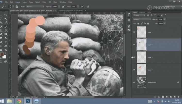 Pintura digital - Colorindo fotos preto e branco