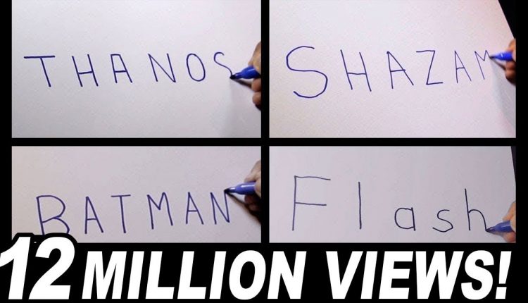 ARTIST TURNS WORDS INTO PICTURES! Drawing MARVEL and DC CHARACTERS from their NAMES!