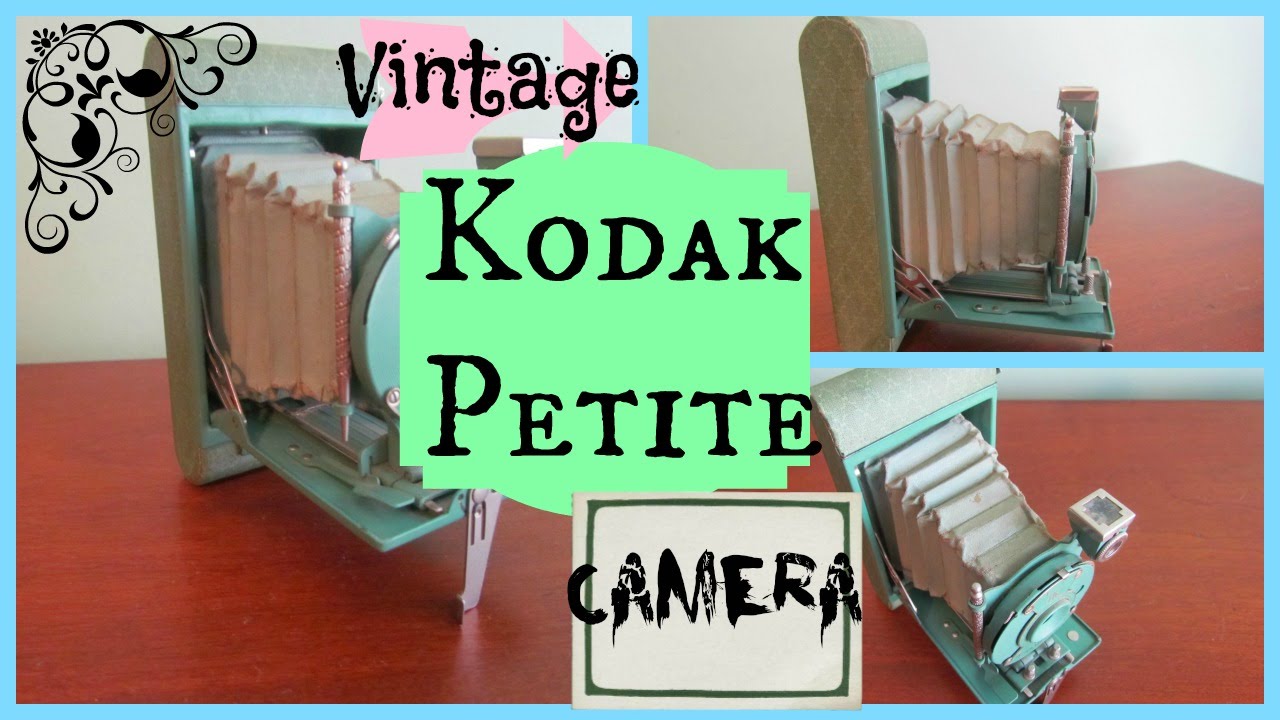 Vintage Eastman Kodak Co Green Petite Folding Photo Camera Pocket Cameras
