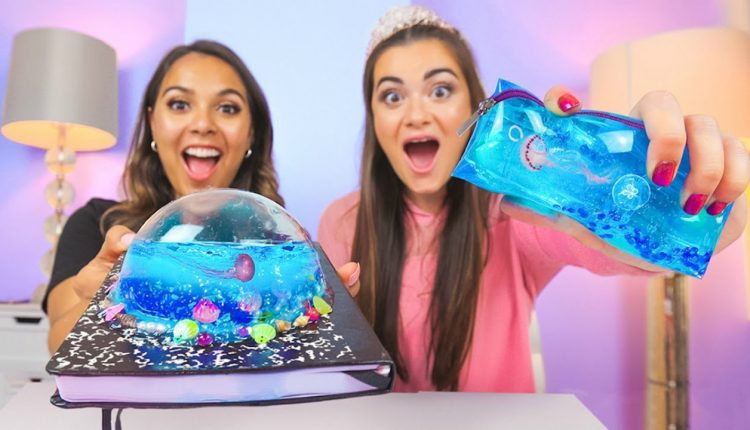 If My School Supplies were UNDERWATER! DIY Jelly School Supplies 2018 with Natalies Outlet