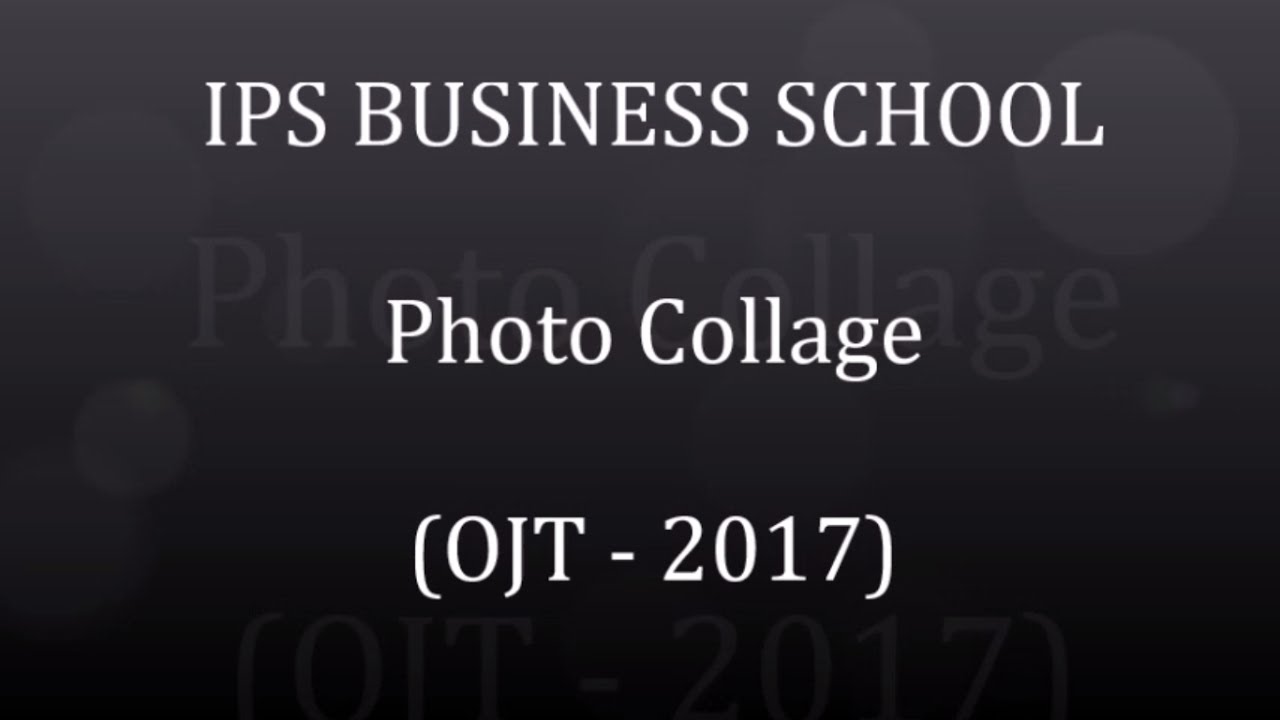 IPS BUSINESS SCHOOL - Photo Collages - (OJT 2017)