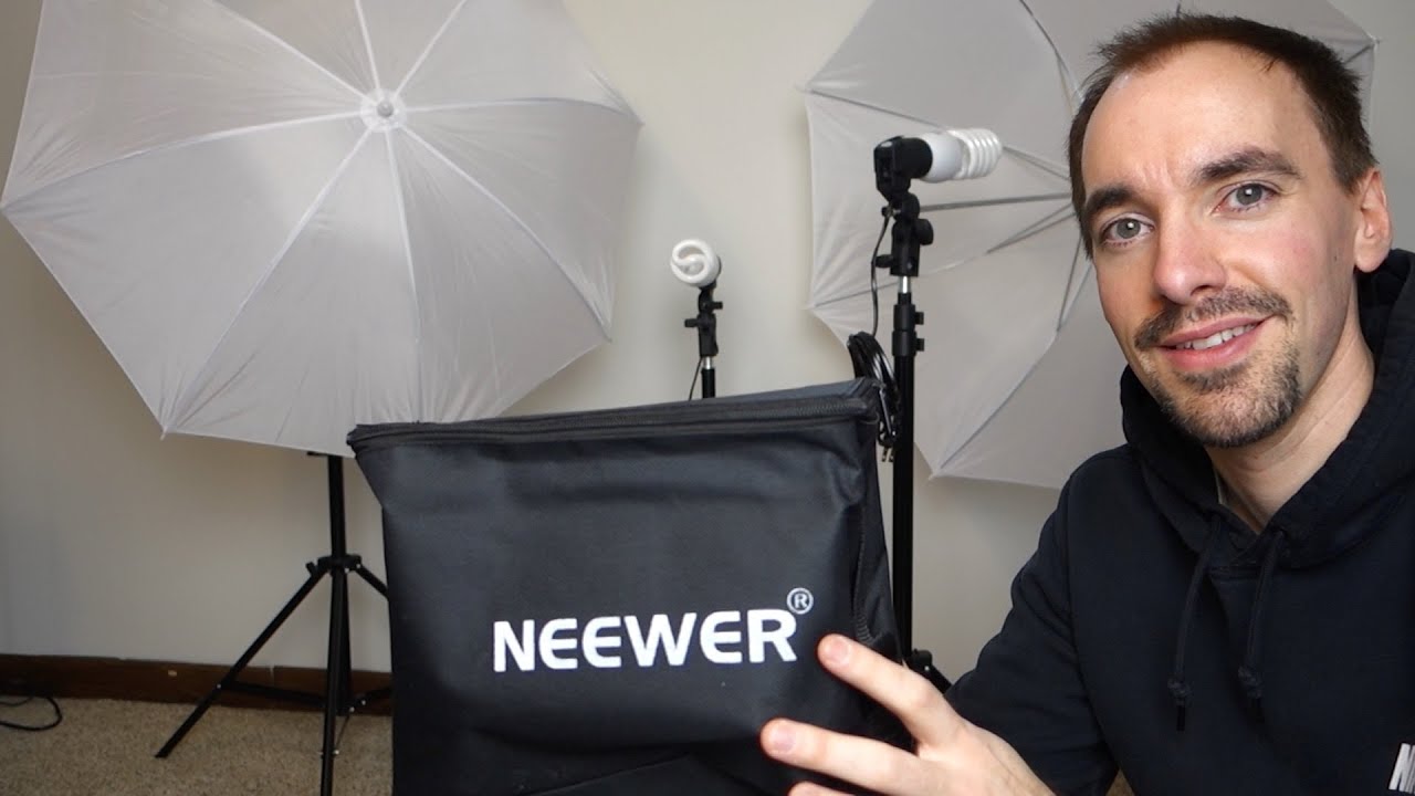 Neewer 600W 5500K Photo Studio Day Light Umbrella Continuous Lighting Kit