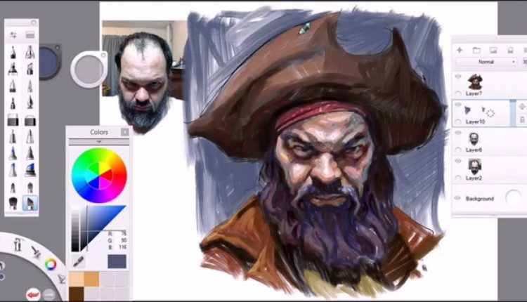 Pirate Self Portrait In Sketchbook Pro