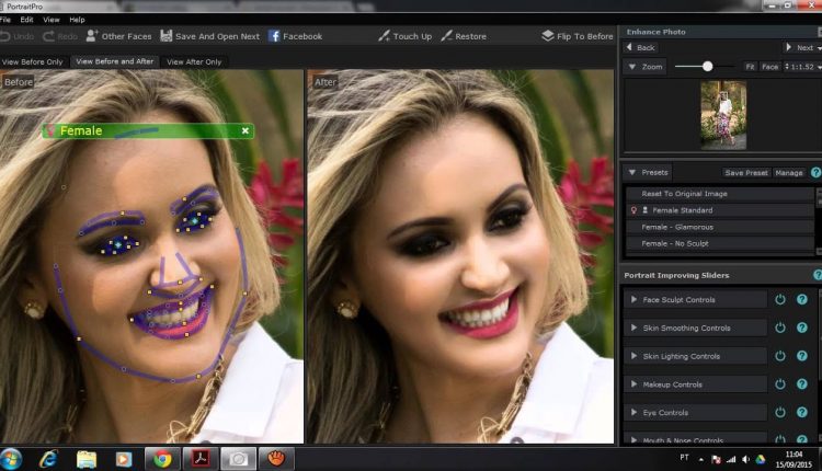Tratamento em lote com PortraitPro Studio 15