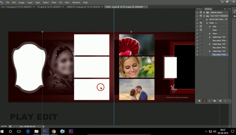 Automatic Wedding Photo Album Design in Photoshop || Quick Album Design action set  || Tutorial 2018