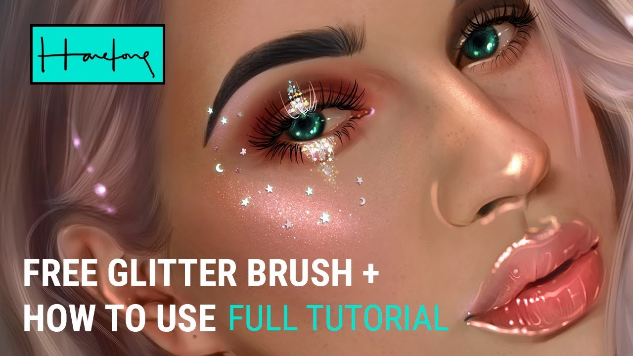 Glitter Brush Pack + Procreate Portrait tutorial by Haze Long