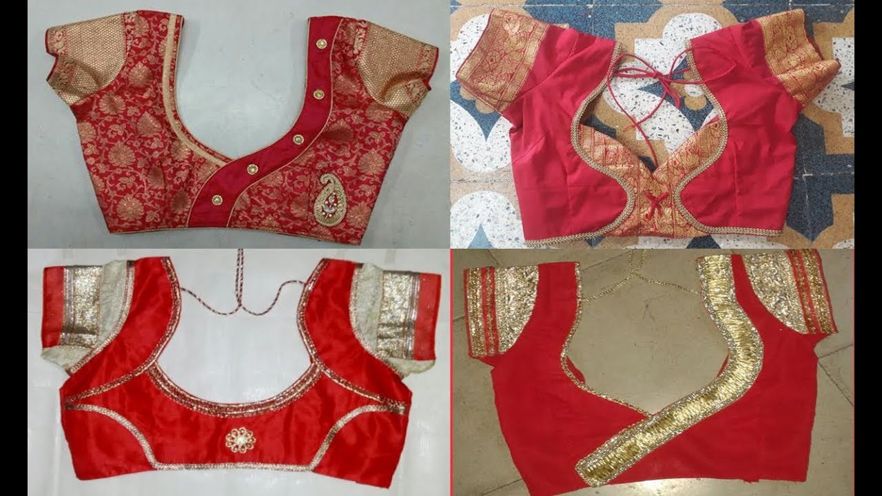 Top 10 Red Colour Patch Work Blouse Designs For Bridal