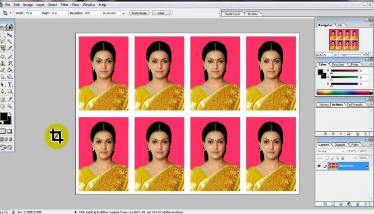 create passport size photo in adobe photoshop 7.0 download