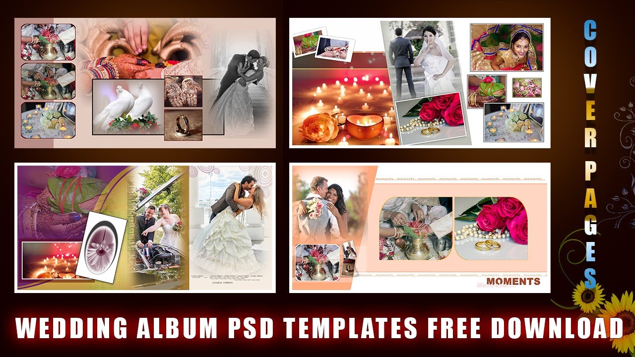 Wedding album psd DM Cover page templates 2019 free download