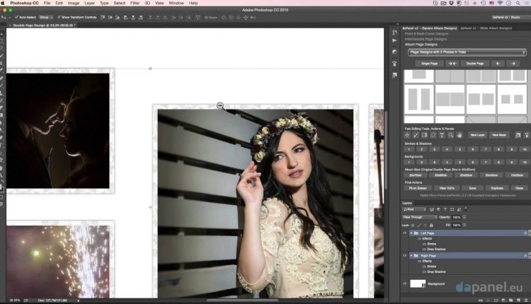 Photo Album in Photoshop - Creating Album Page Designs Tab in the daPanel v2